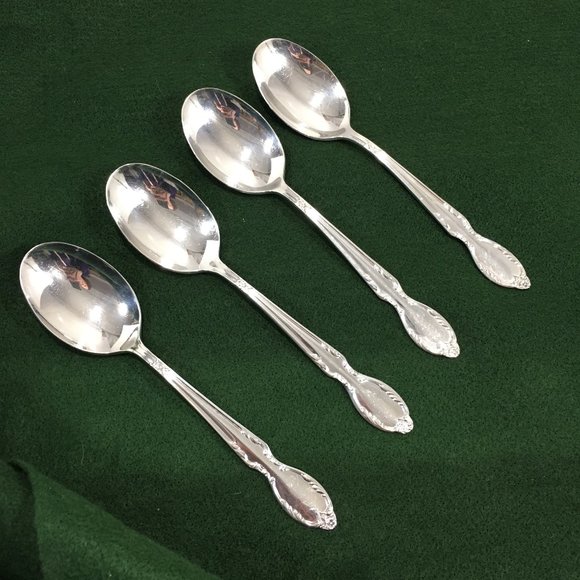 Rogers Bros Royal Manor Silverplate Set of 4 Oval Soup Spoons 7" Original Rogers - Picture 1 of 5